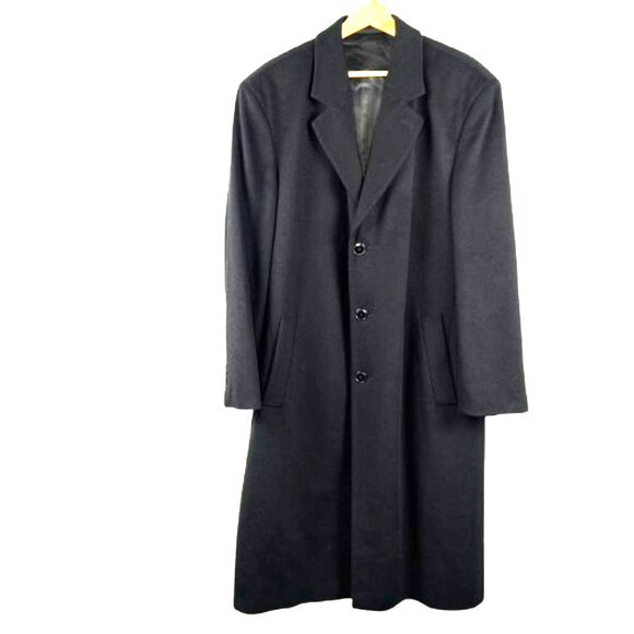 Faconnable Men's Black 100% Cashmere Long Coat Size 52R EU/ 42R US - Picture 1 of 10